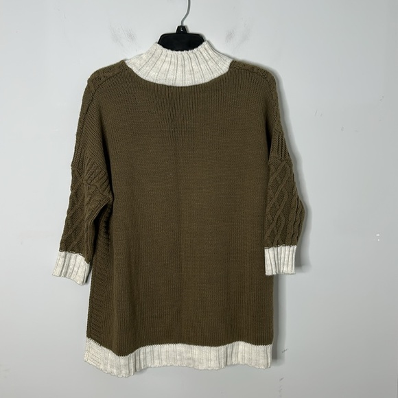 Mersea The Lisbon Traveler Mock Neck Sweater in Olive/Seasalt - Picture 6 of 6
